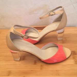 NEW NEVER BEEN WORN Lucite & Patent Leather Heels